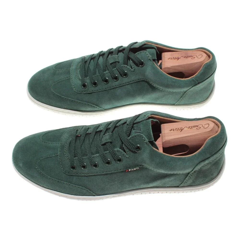 Piloti NWB Shift Lace Up Driving Sneakers Size 8.5 US Tennessee Pine Green Suede